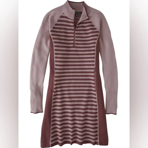 Title nine Dresses & Skirts - TITLE NINE Super Power 1/4 Zip merino wool Sweater Dress - Colorblock Stripe M